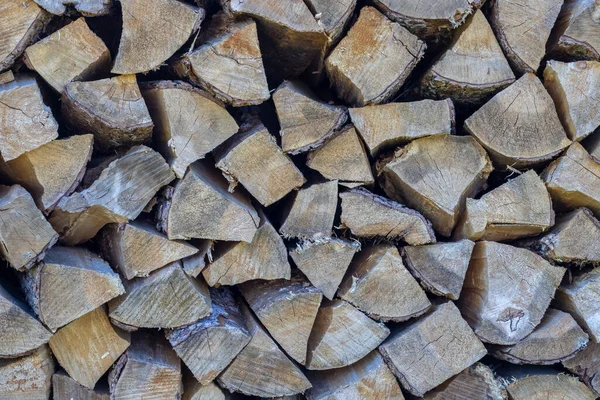 Surface Stacked Firewood Neatly Laid Out Woodpile — Stock Photo, Image