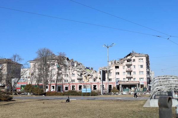 The consequences of the explosion of Ukraine by a Russian missile. War between Ukraine and Russia