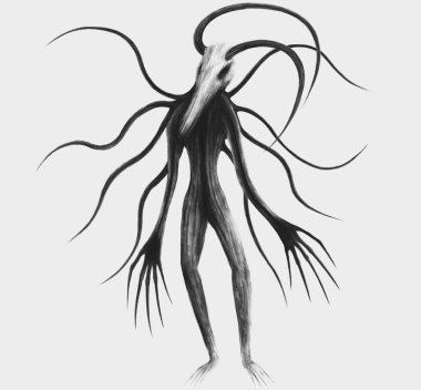 Karanlık fantezi konsepti, korku yaratığı, şeytan