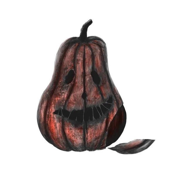 Scary Halloween Pumpkin Horror Illustration — Stok fotoğraf