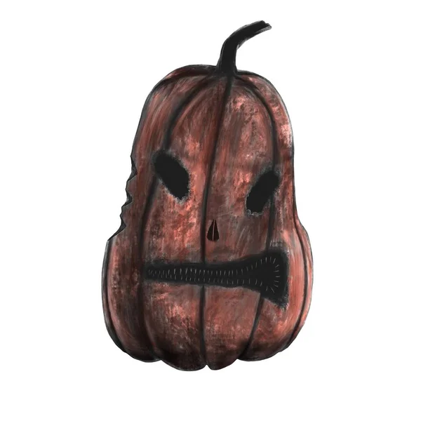 Scary Halloween Pumpkin Dark Horror Illustration — Stok fotoğraf