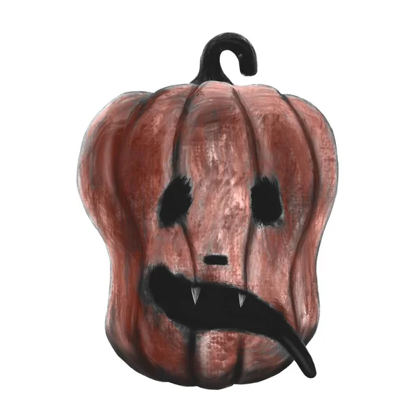 Scary Halloween Pumpkin Horror Illustration — Stock Photo, Image