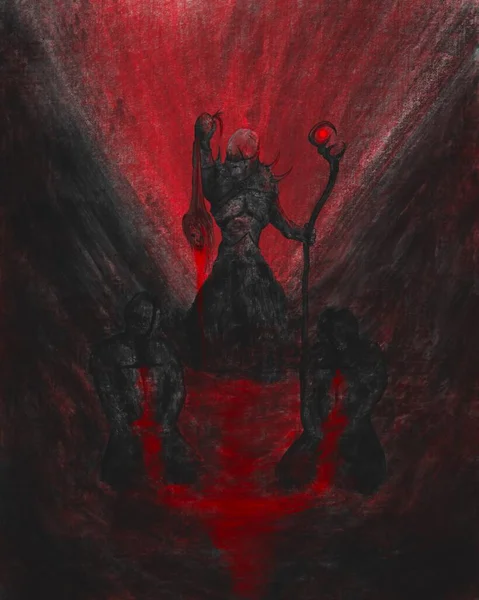 Negromante Oscura Illustrazione Horror Arte Gotica — Foto Stock
