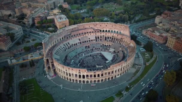 Talya Roma Nın Göbeğindeki Flavian Amfitiyatrosu Olarak Bilinen Antik Colosseum — Stok video