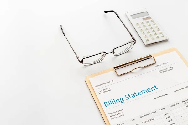 Health care billing statement with calculator
