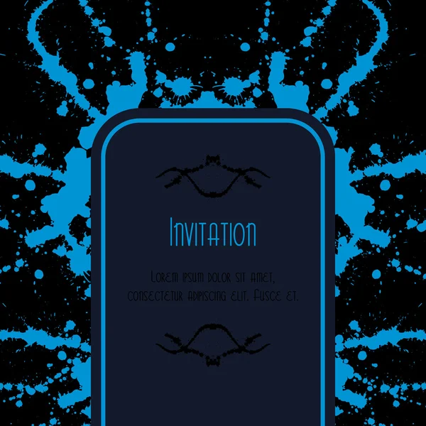 Carte d'invitation effrayant avec taches et éclaboussures . — Image vectorielle