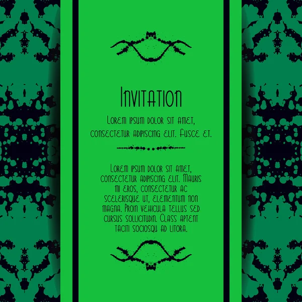 Scary Invitation Card con macchie e schizzi . — Vettoriale Stock