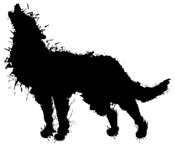 Black blots wolf — Stock Vector