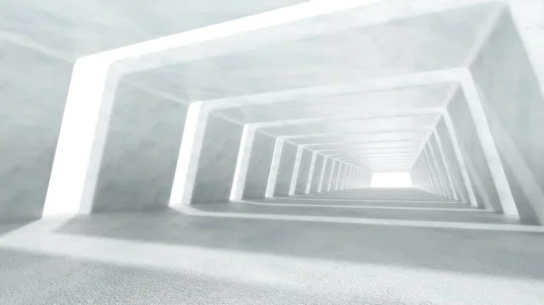 Soyut Beyaz Tünel Mimarisi Modern Arkaplan Görüntüleme — Stok fotoğraf