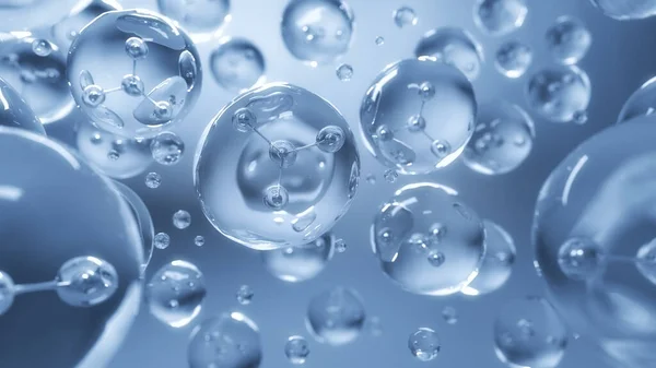 Molekül Liquid Bubble Abstrakter Wissenschaftlicher Hintergrund Darstellung — Stockfoto
