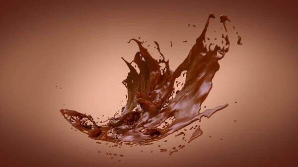 Salpicadura Chocolate Caliente Con Camino Recorte Ilustración —  Fotos de Stock