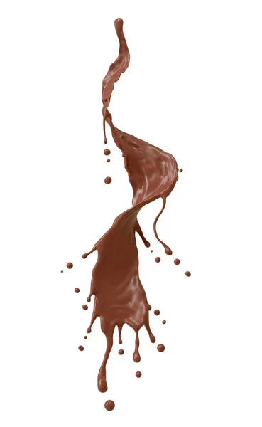 Chocolate Milk Liquid Splash Rendering Clipping Path — Stock Photo, Image