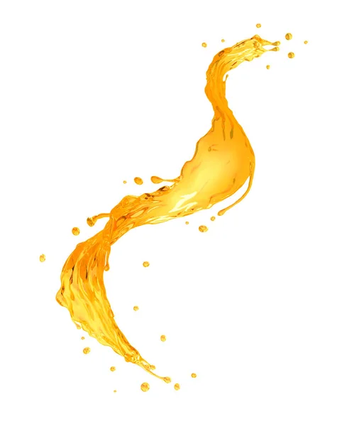 Oil Splash Isolated White Background Rendering Clipping Path — Stockfoto