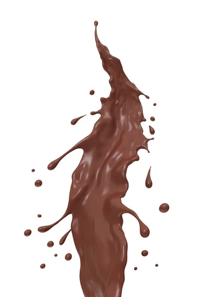 Renderelés Csokoládé Folyékony Splash Vágási Útvonal — Stock Fotó