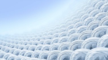 Close up fabric fiber in select focus concept, 3D rendering.
