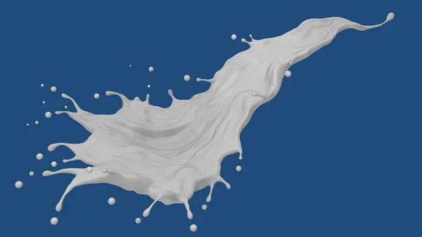 Mjölkstänk Isolerad Bakgrunden Inkluderar Klippbana Rendering — Stockfoto