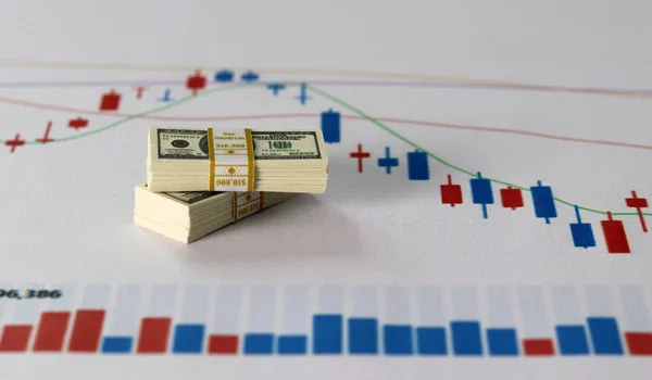 Business Concept Graphs Miniature Bundle Money Graph — Stockfoto