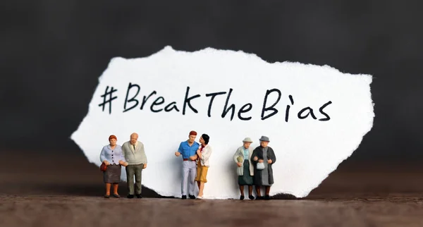 Torn Paper Word Breakthebias Written Break Bias Campaign Miniature Several — Stock fotografie