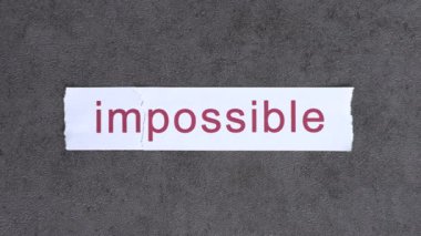 The IM text on paper blew away in the wind. The concept of possible and impossible.