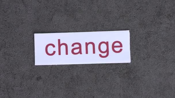 Concept Change Chance Word Change Replaced Chance — Video Stock