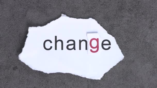 Concept Change Chance Word Change Replaced Chance — Stockvideo