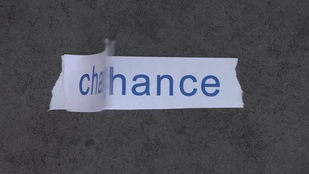 Concept Change Chance Word Change Turns Word Chance — Video Stock