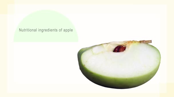 Die Nährstoffe Von Äpfeln Ein Geschäftskonzept Mit Kuchenförmigen Diagrammen Und — Stockvideo