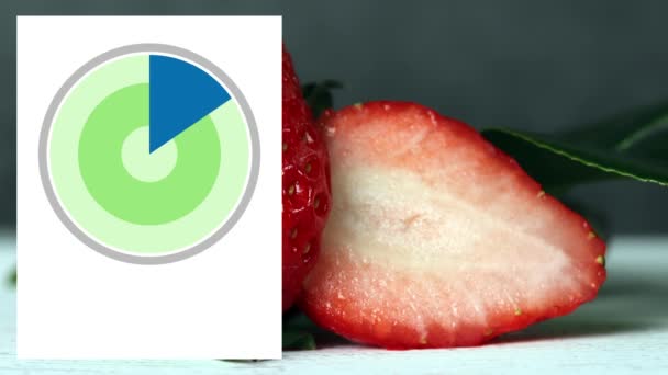 リンゴの栄養成分 円グラフや果物を使ったビジネスコンセプト — ストック動画