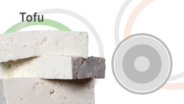 Tofu Och Graf Bönor Sammanfattning Näringsämnen Tofu — Stockvideo