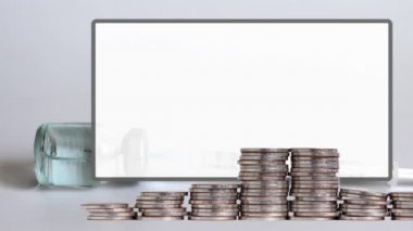 Şırınga arkaplanına karşı çizgi grafiği. Aşı oranlarındaki değişim kavramı.