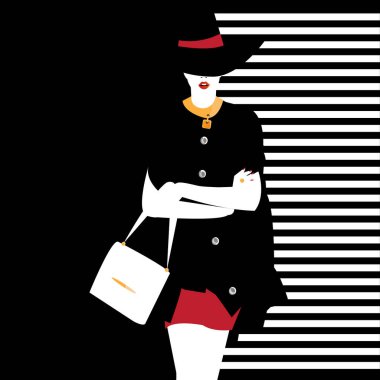 Popüler sanat tarzında bir moda kızı. Moda portresi