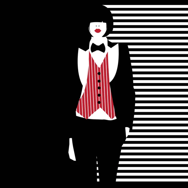 Chica de moda en estilo pop art. Moda portreit — Vector de stock