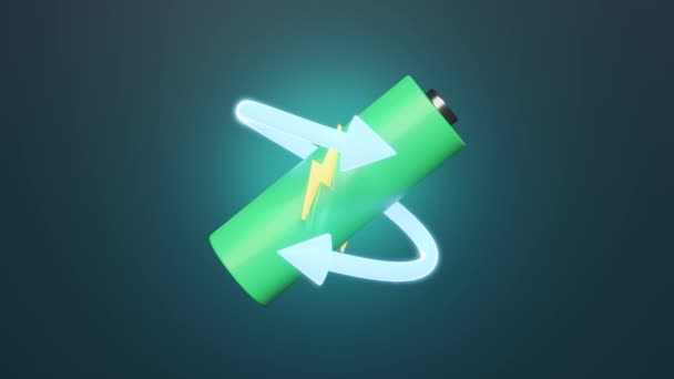 Анимация Индикатором Заряда Батареи Изолированы Зеленом Фоне Концепция Зарядного Аккумулятора — стоковое видео