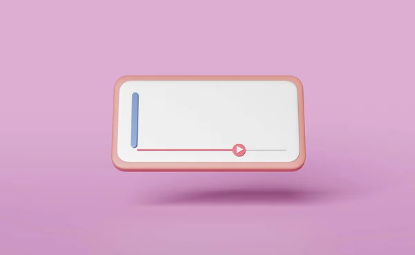 Social Media Mobile Phone Smartphone Play Bar Icons Isolated Pink — Foto de Stock