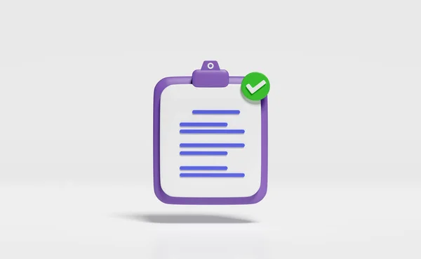 Purple Clipboard White Checklist Paper Icon Check Isolated White Background —  Fotos de Stock