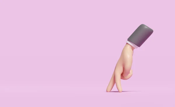 Ходьба Пальцы Изолированы Розовом Фоне Трехмерная Иллюстрация — стоковое фото