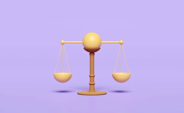 Значок Справедливості Ізольовано Фіолетовому Тлі Закон Концепція Символу Системи Правосуддя — стокове фото
