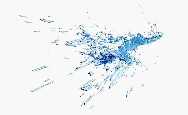 Clear Blue Water Scattered Water Splash Transparent Render Illustration — Zdjęcie stockowe