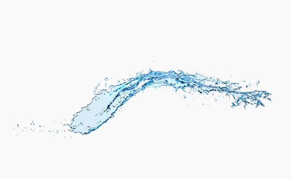 Water Splash Transparent Clear Blue Water Scattered Isolated White Background — 스톡 사진