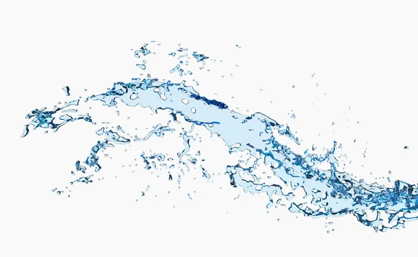 Clear Blue Water Scattered Water Splash Transparent Isolated White Background — Zdjęcie stockowe