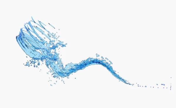 Clear Blue Water Scattered Water Splash Transparent Isolated White Background — Zdjęcie stockowe