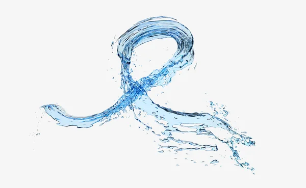 Water Splash Transparent Clear Blue Water Scattered Isolated White Background — 스톡 사진