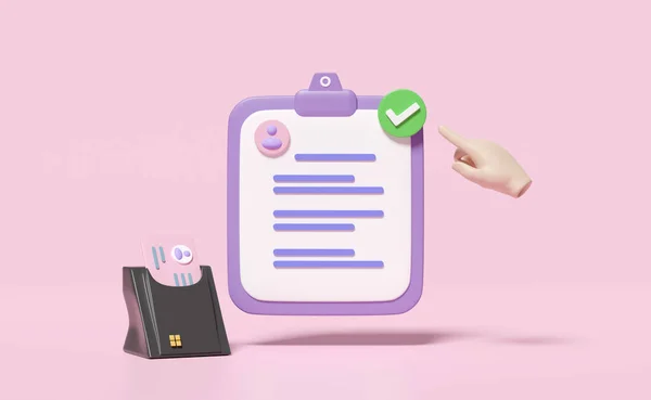 Clipboard Checklist Paper Icon Usb Smart Card Reader Card Hand — Stok fotoğraf