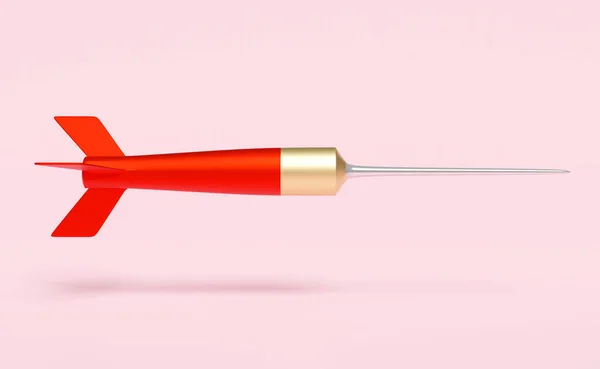 Red Darts Float Isolated Pink Background Minimal Concept Render Illustration — Stock Fotó