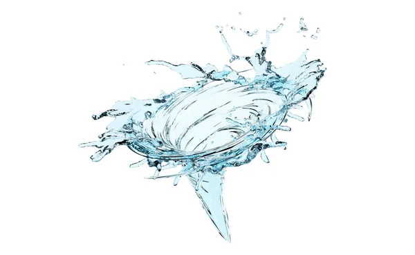 Whirlpool Clear Blue Water Scattered Water Splash Transparent Isolated White — Zdjęcie stockowe