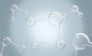 Tıp bilimi geçmişi için 3D molekül ya da atom. Soyut yapı kimyasalı, 3D resimleme