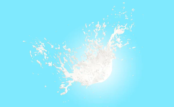 Milk Yogurt Ripple Splash Isolated Blue Background Render Illustration — Stock Photo, Image