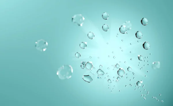 Bulle Molécule Dans Eau Cosmétique Essence Hydratant Pour Publicité Illustration — Photo