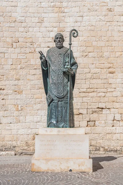 Bari Marzo 2019 San Nicola Statua Bronzo San Nicola Donata — Foto Stock