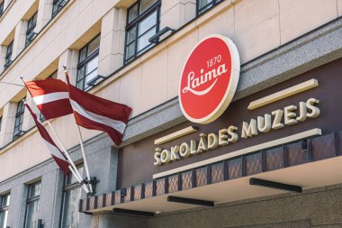 Riga, Letonya - 19 Eylül 2021: Riga, Letonya 'daki Laima Çikolata Müzesi